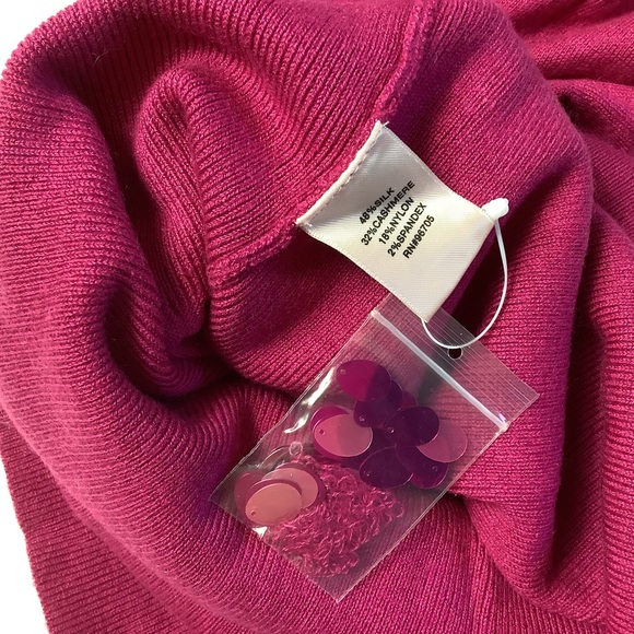 Small Raspberry Rebecca Taylor Open Back Dress Cashmere Silk - Picture 12 of 12